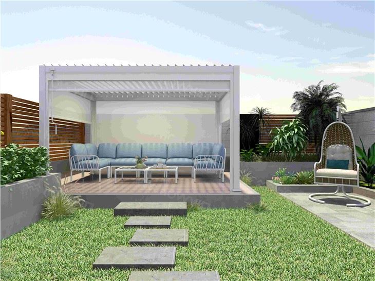 Howvin āra lapene ar izvelkamu nojume pagalma alumīnija sakausējuma vīnogu rāmi āra dārza lapenes saulessargs
