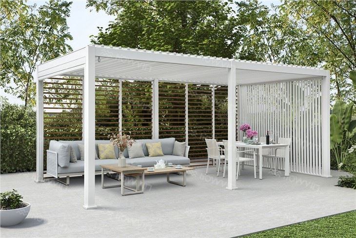 Howvin Outdoor Pergola With Retractable Canopy Courtyard Aluminum Alloy Grape Frame Outdoor Garden Pergola Sunshade Room