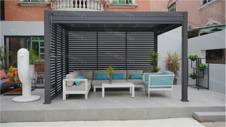 Howvin Outdoor Pergola With Retractable Canopy Courtyard Aluminum Alloy Grape Frame Outdoor Garden Pergola Sunshade Room